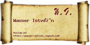 Wasser István névjegykártya